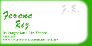 ferenc riz business card